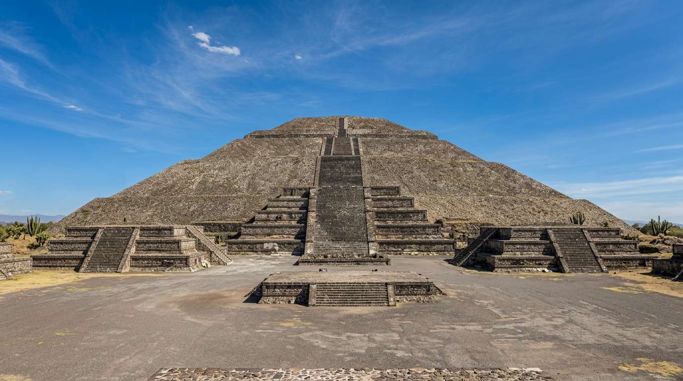 La pyramide du Soleil sur le site de Teotihuacán au Mexique